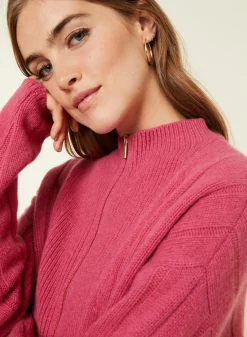 Maison Montagut Pull Col Montant Zippe En Cachemire Melange - Lodric><noscript><img width=