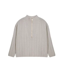 Maison Montagut Pull Col Montant Zippe En Cachemire Melange - Lodric><noscript><img width=