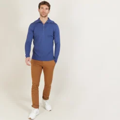 Maison Montagut Pull Col Montant Zippe En Laine Merinos - Mae><noscript><img width=