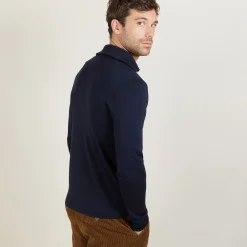 Maison Montagut Pull Col Montant Zippe En Laine Merinos - Mae><noscript><img width=