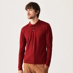 Maison Montagut Pull Col Polo Avec Logo En Laine Merinos - Eni><noscript><img width=