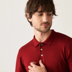 Maison Montagut Pull Col Polo Avec Logo En Laine Merinos - Eni><noscript><img width=
