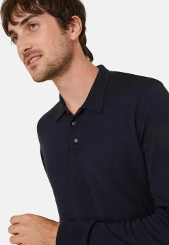 Maison Montagut Pull Col Polo Avec Logo En Laine Merinos - Eni><noscript><img width=