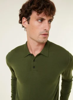 Maison Montagut Pull Col Polo Avec Logo En Laine Merinos - Eni><noscript><img width=