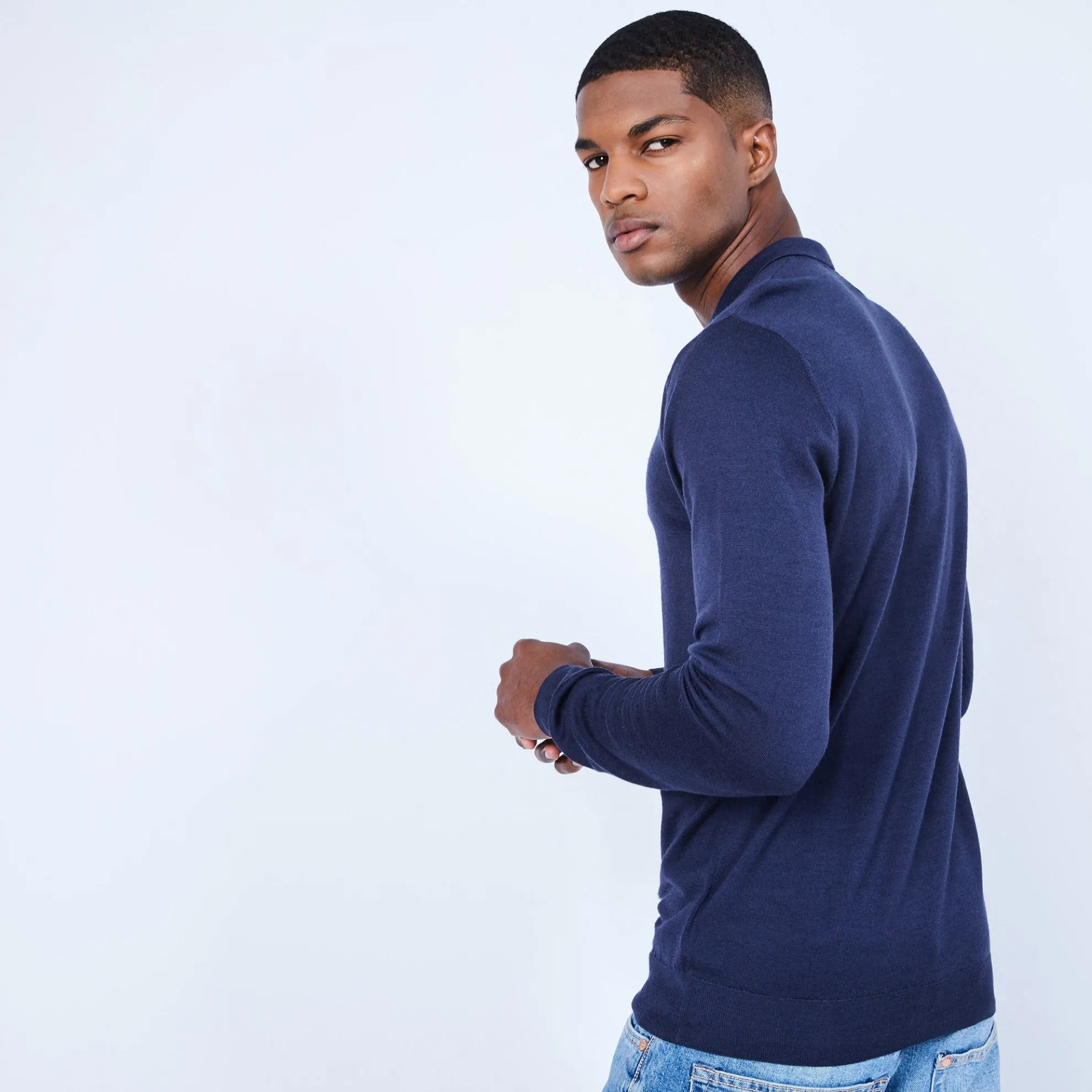 Maison Montagut Pull Col Polo En Laine Merinos - Lino>Homme Polos