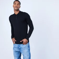 Maison Montagut Pull Col Polo En Laine Merinos - Lino><noscript><img width=