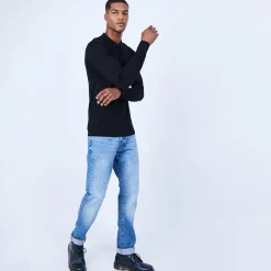 Maison Montagut Pull Col Polo En Laine Merinos - Lino><noscript><img width=