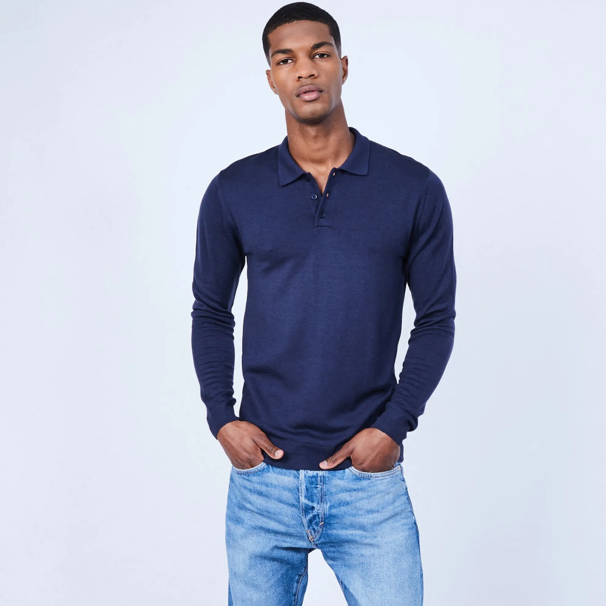 Maison Montagut Pull Col Polo En Laine Merinos - Lino>Homme Polos