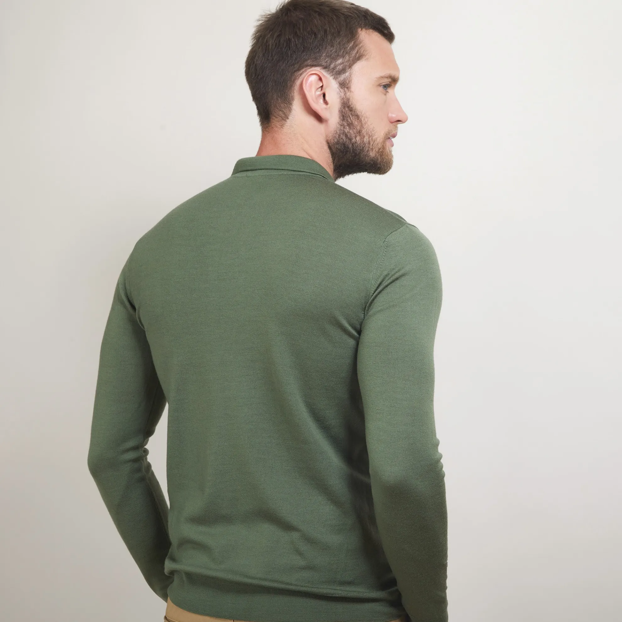 Maison Montagut Pull Col Polo En Laine Merinos - Beni>Homme Polos