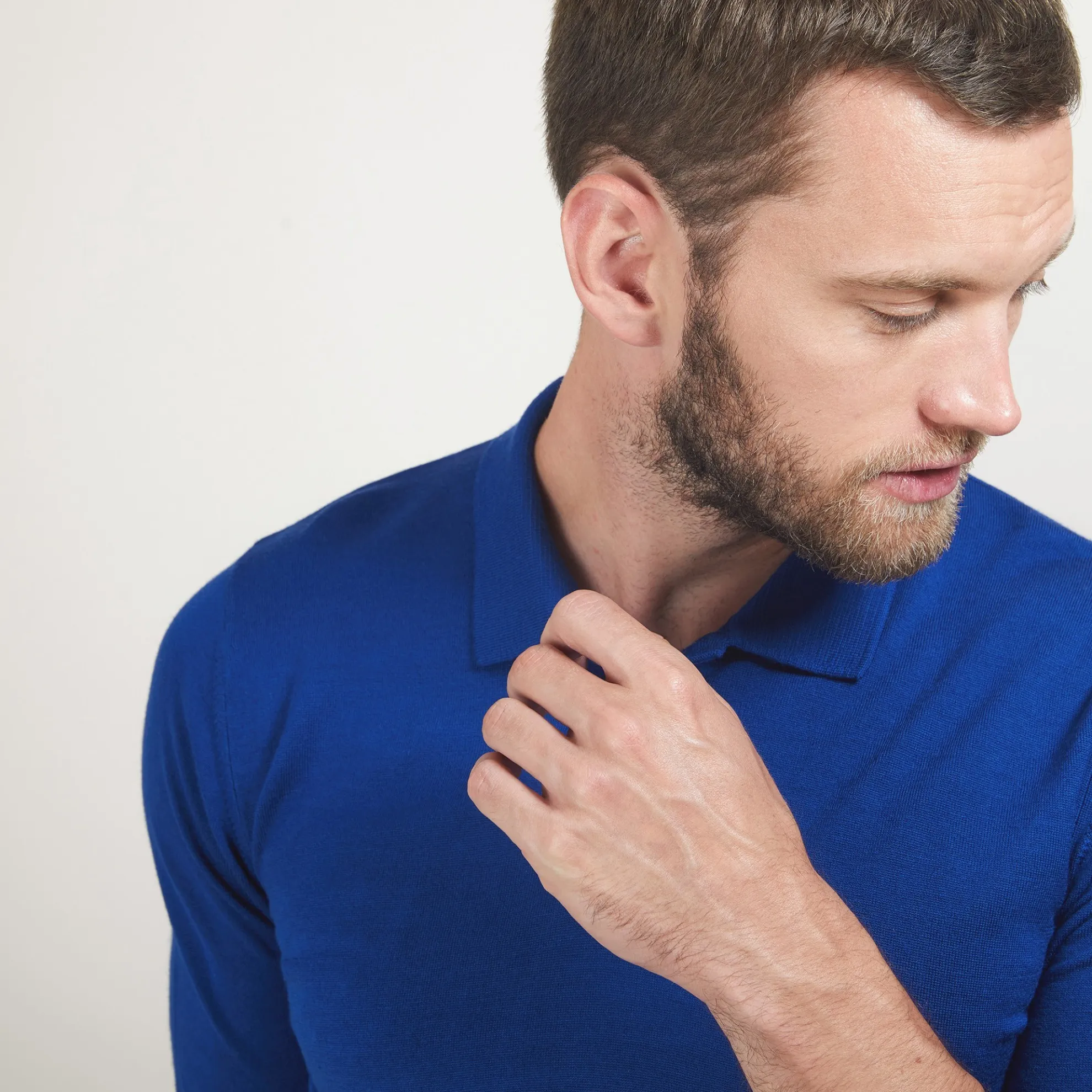 Maison Montagut Pull Col Polo En Laine Merinos - Beni>Homme Polos