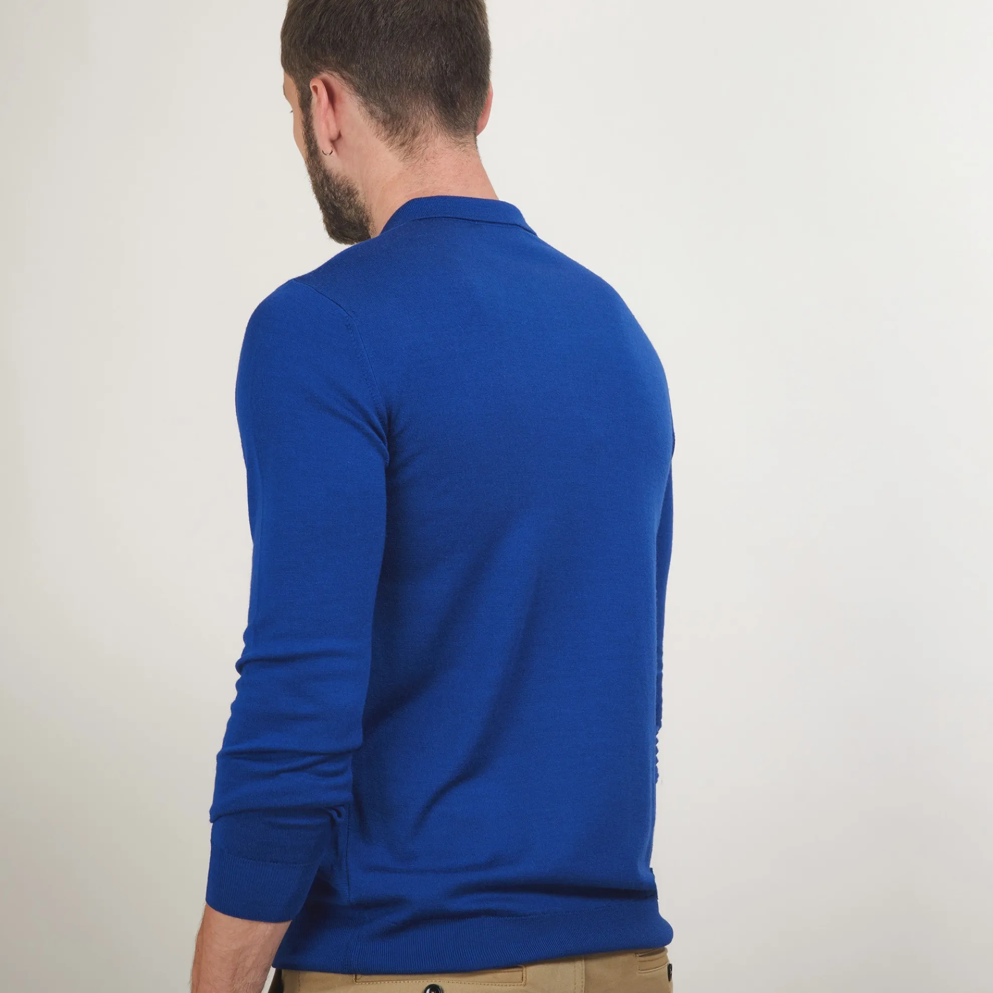Maison Montagut Pull Col Polo En Laine Merinos - Beni>Homme Polos