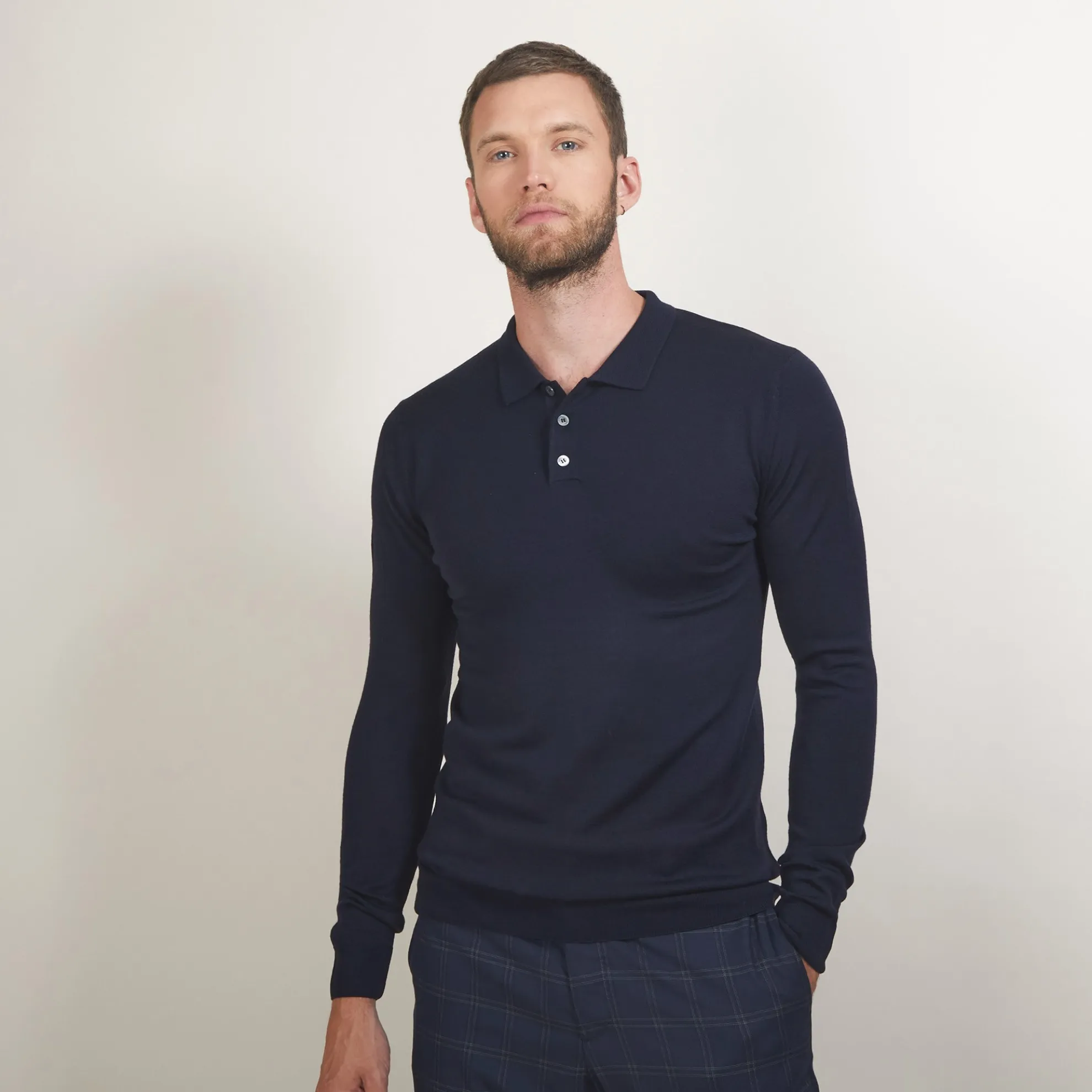 Maison Montagut Pull Col Polo En Laine Merinos - Beni>Homme Polos