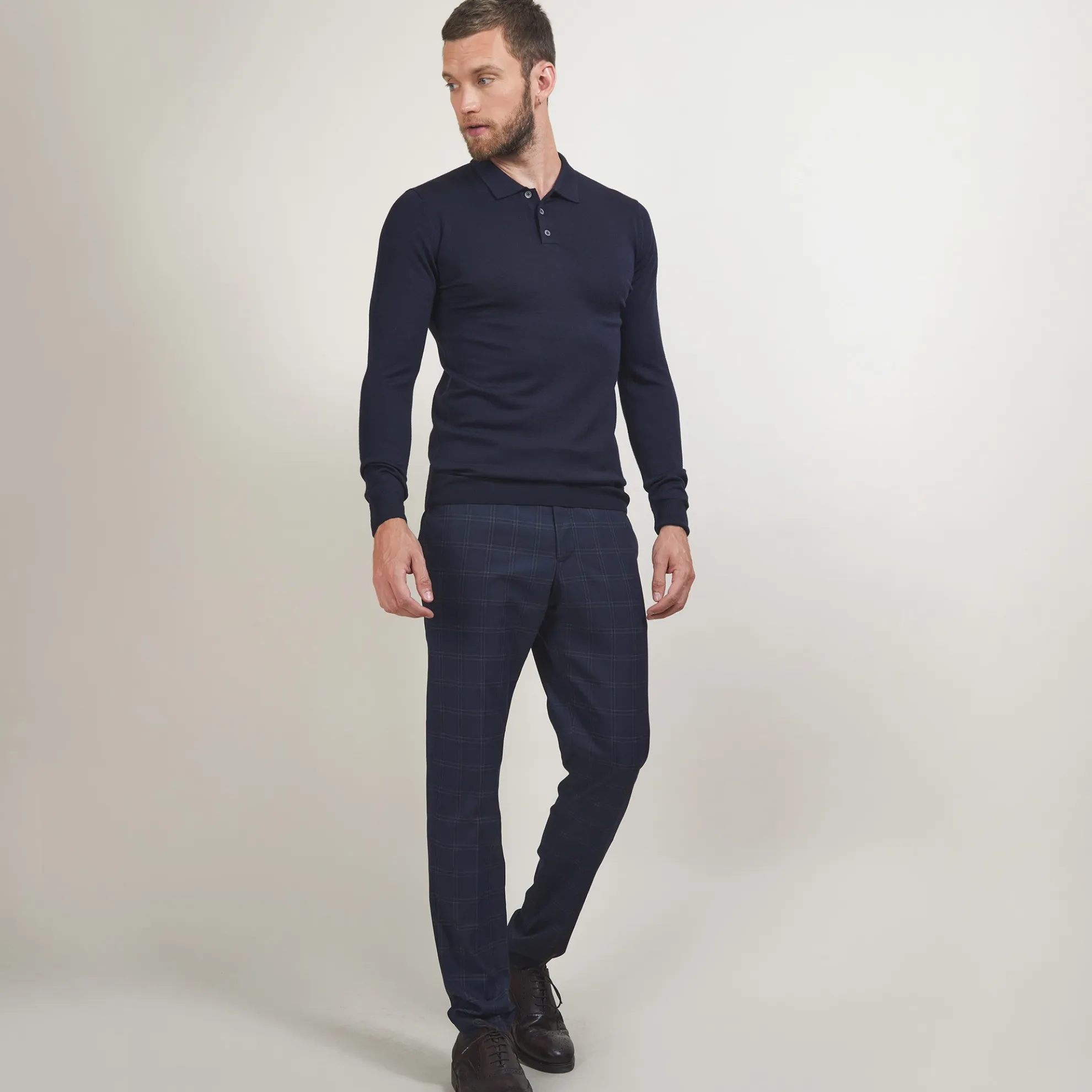 Maison Montagut Pull Col Polo En Laine Merinos - Beni>Homme Polos