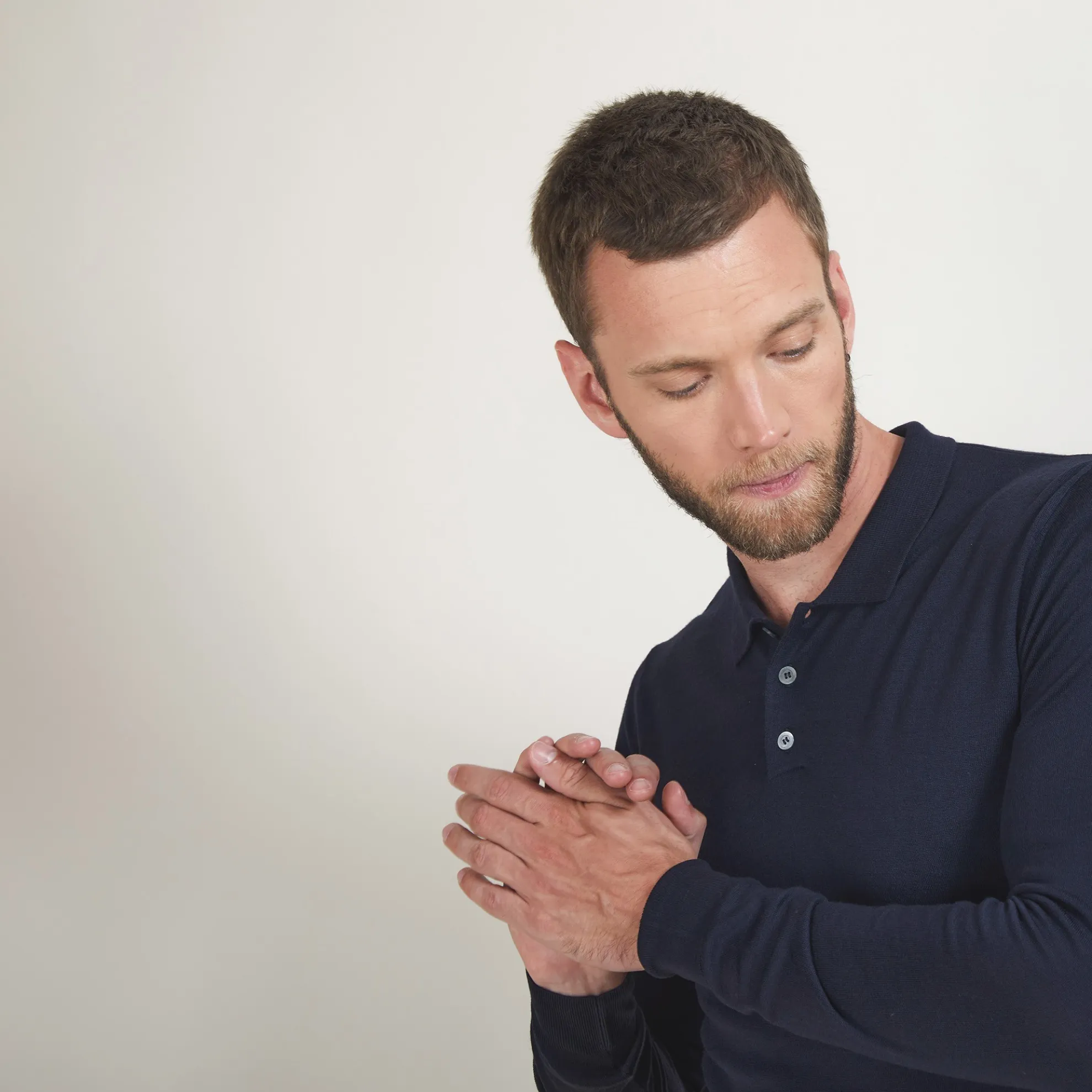 Maison Montagut Pull Col Polo En Laine Merinos - Beni>Homme Polos