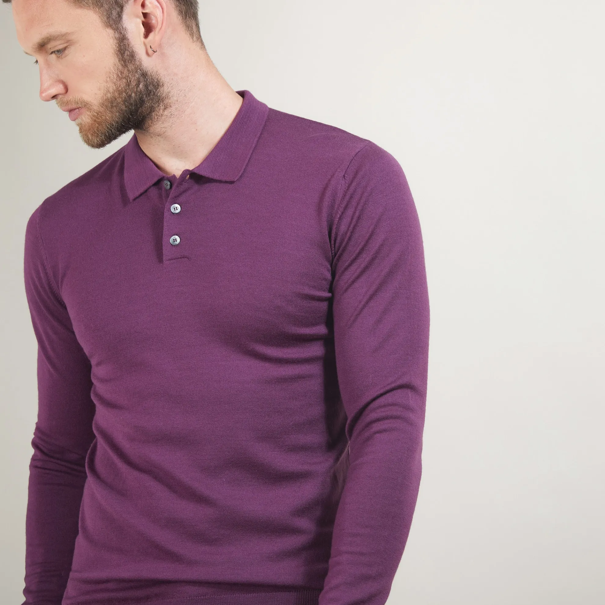 Maison Montagut Pull Col Polo En Laine Merinos - Beni>Homme Polos