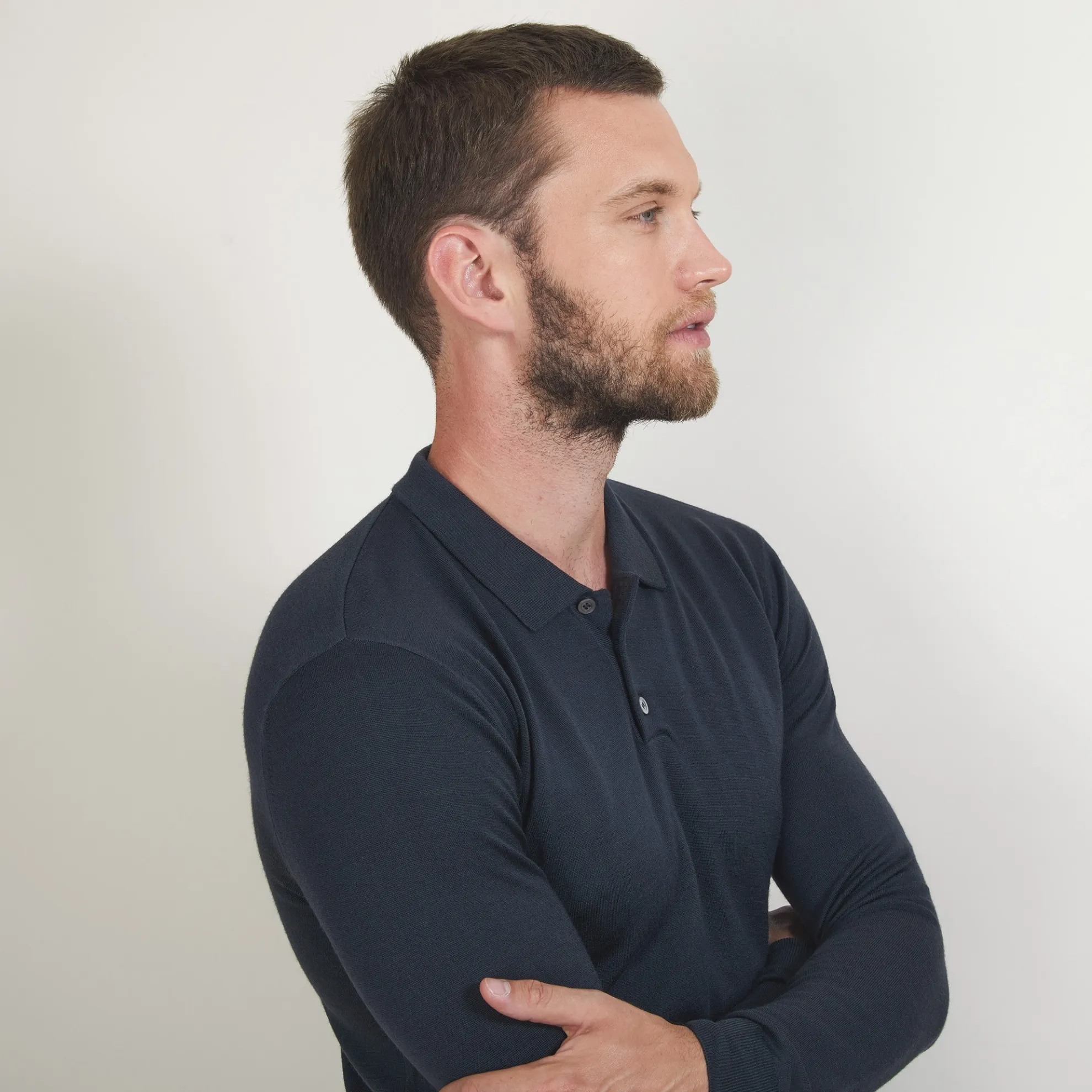 Maison Montagut Pull Col Polo En Laine Merinos - Beni>Homme Polos