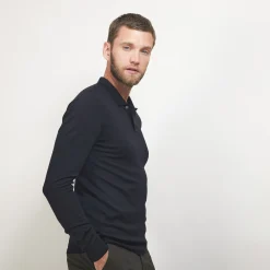 Maison Montagut Pull Col Polo En Laine Merinos - Beni><noscript><img width=