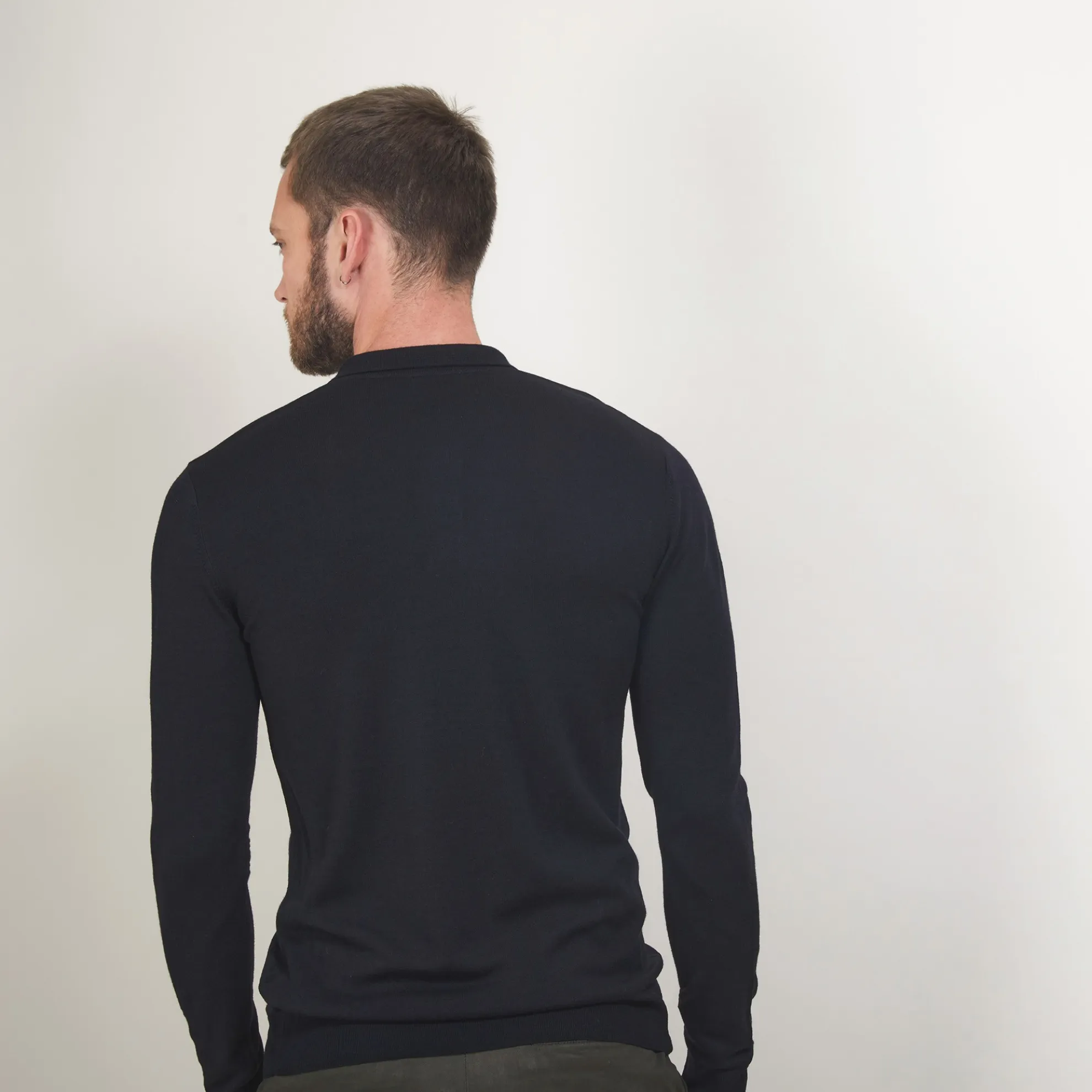 Maison Montagut Pull Col Polo En Laine Merinos - Beni>Homme Polos