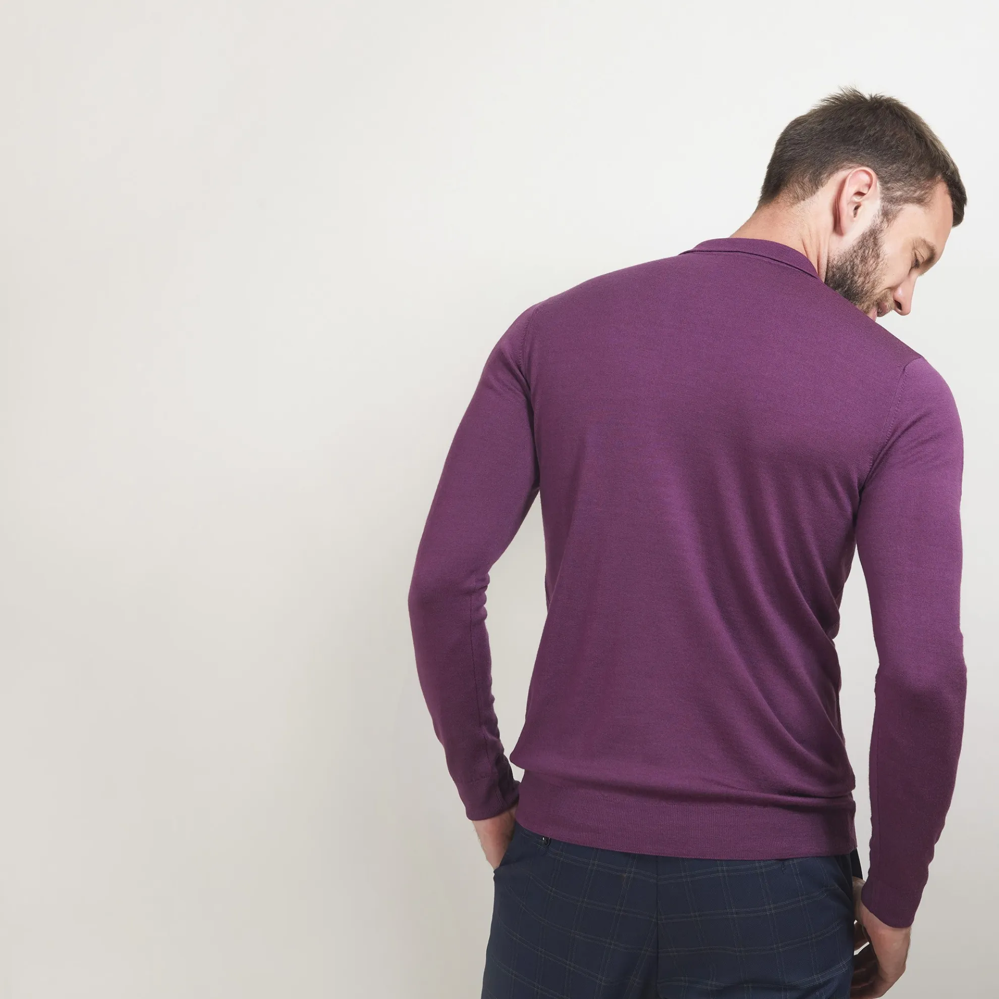 Maison Montagut Pull Col Polo En Laine Merinos - Beni>Homme Polos