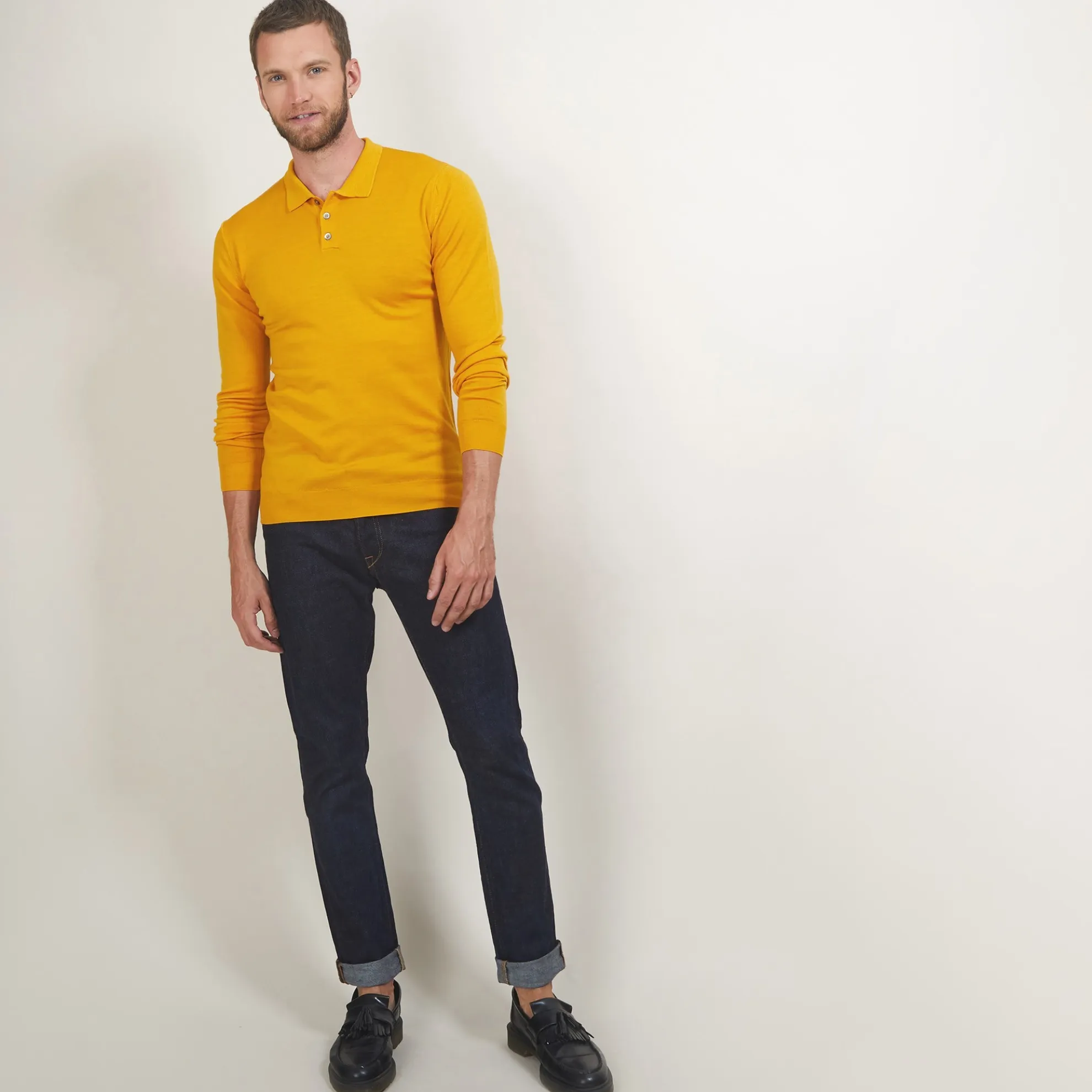 Maison Montagut Pull Col Polo En Laine Merinos - Beni>Homme Polos