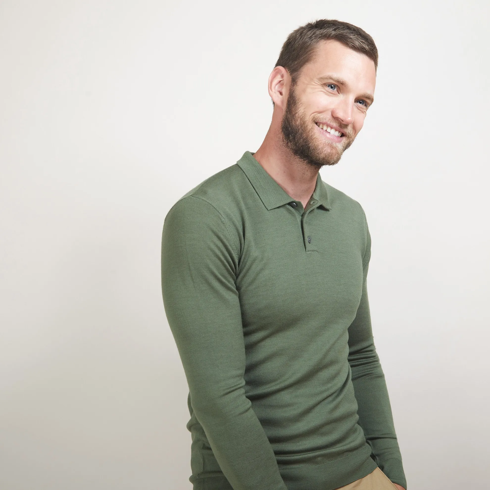 Maison Montagut Pull Col Polo En Laine Merinos - Beni>Homme Polos