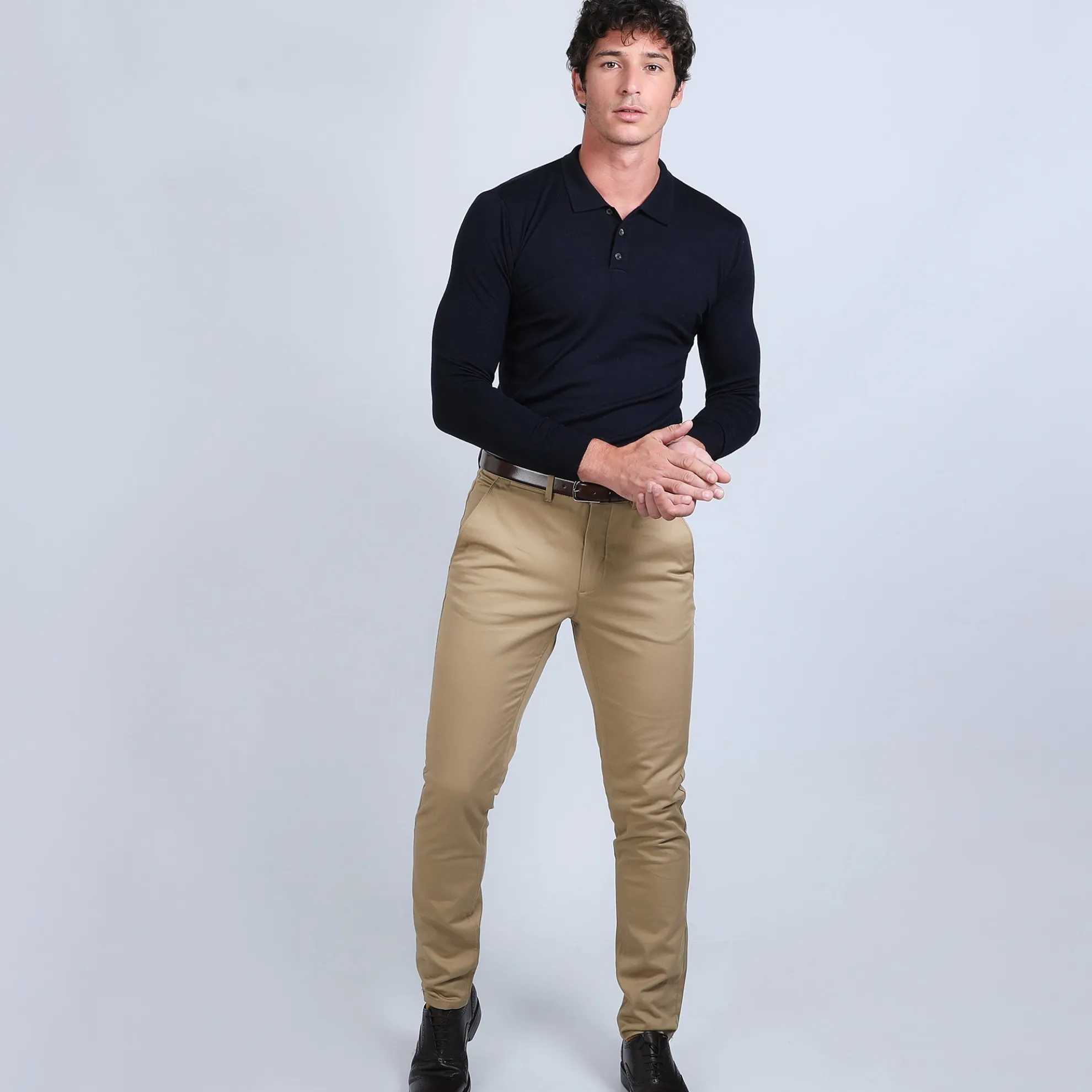 Maison Montagut Pull Col Polo En Laine Merinos - Beni>Homme Polos