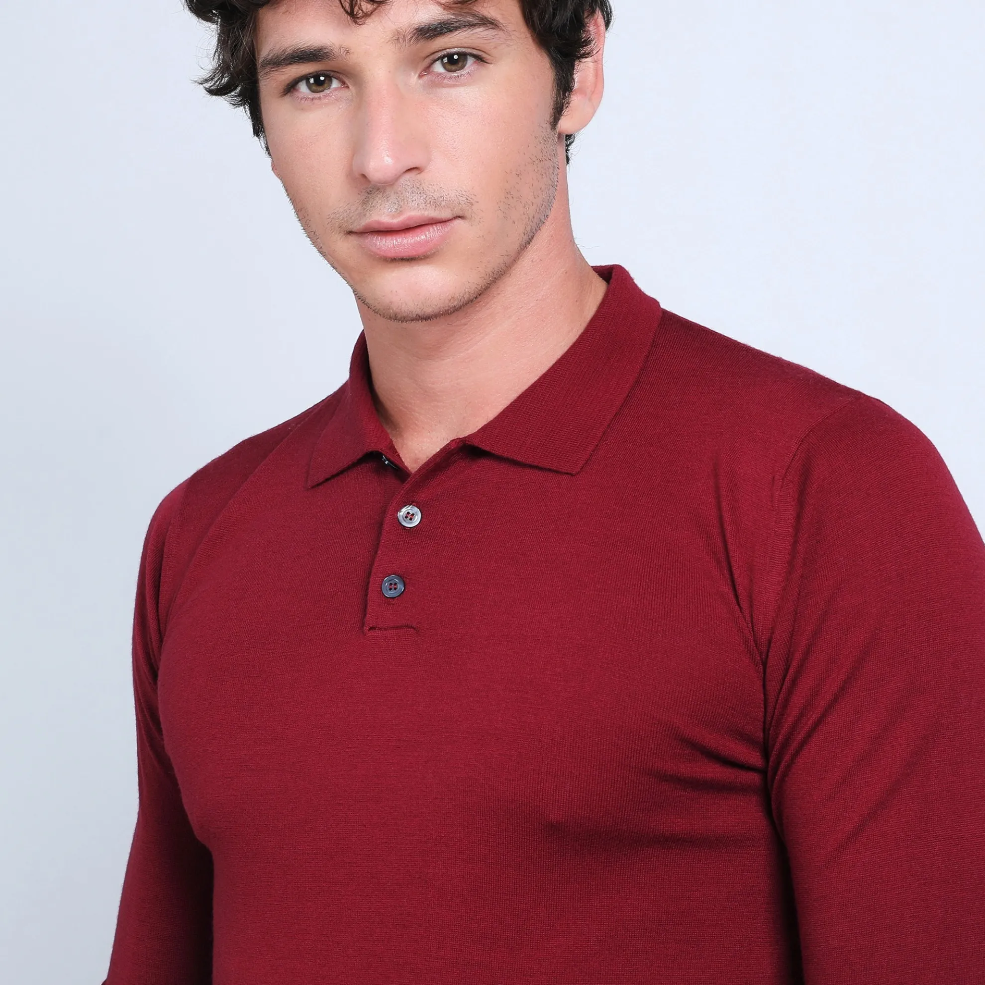 Maison Montagut Pull Col Polo En Laine Merinos - Beni>Homme Polos