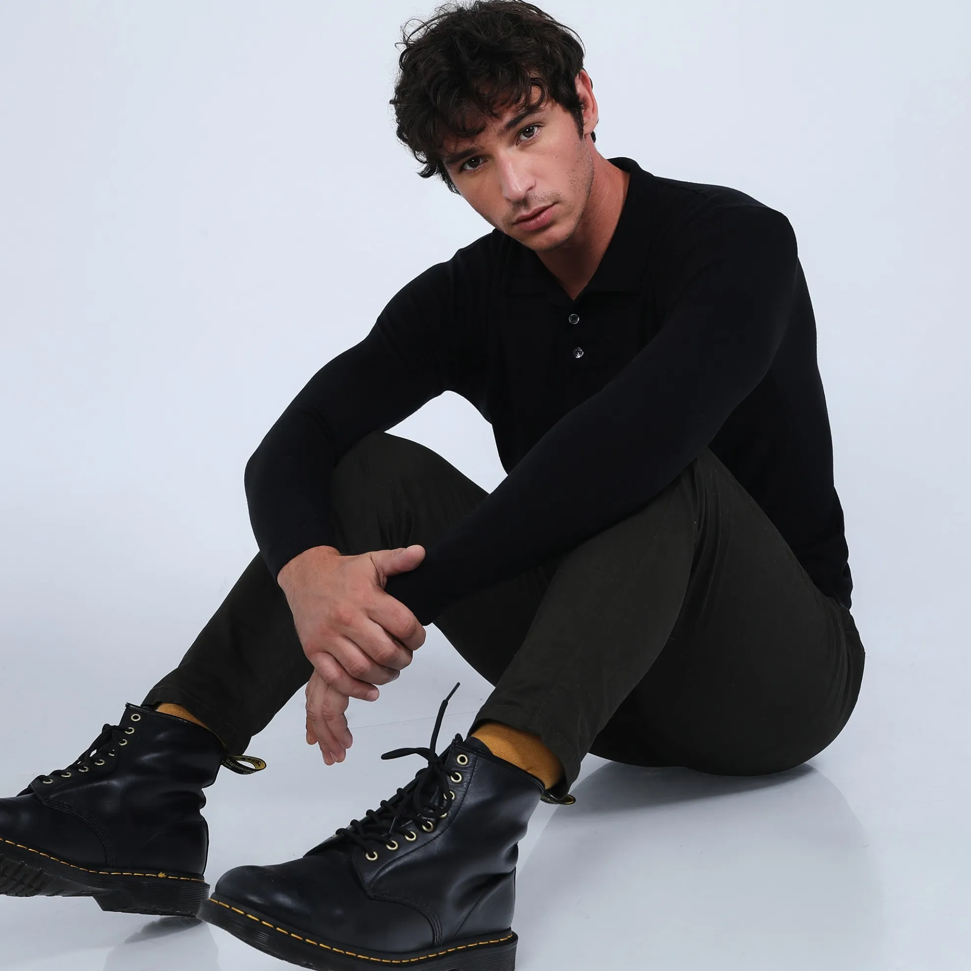 Maison Montagut Pull Col Polo En Laine Merinos - Beni>Homme Polos