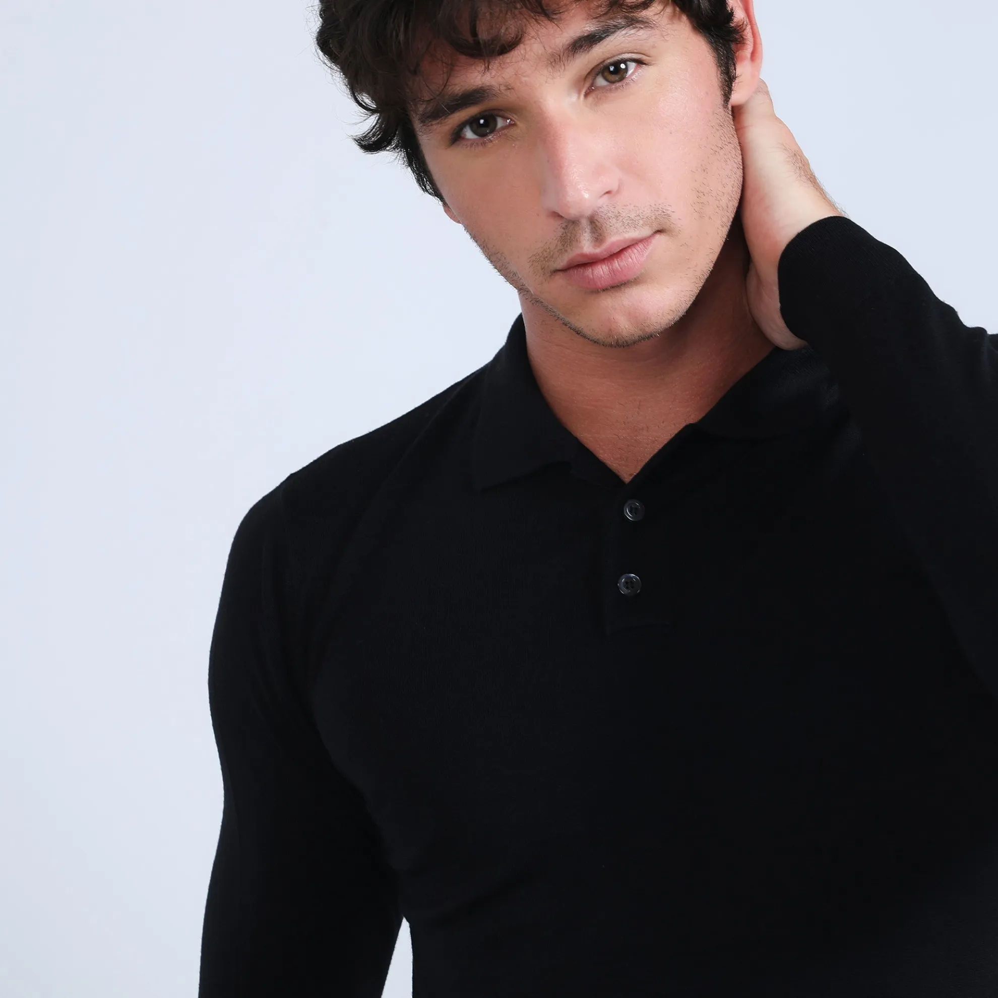 Maison Montagut Pull Col Polo En Laine Merinos - Beni>Homme Polos