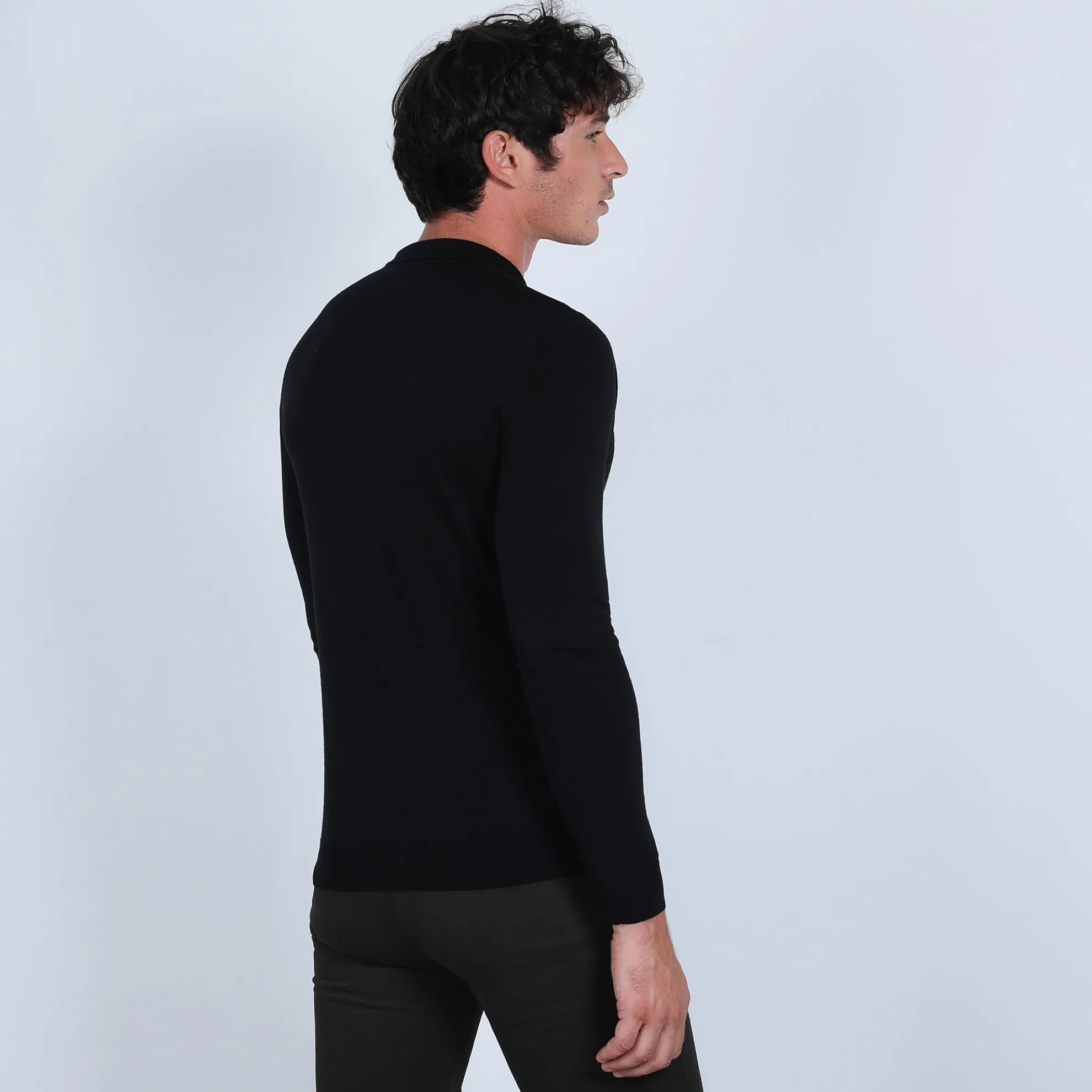 Maison Montagut Pull Col Polo En Laine Merinos - Beni>Homme Polos
