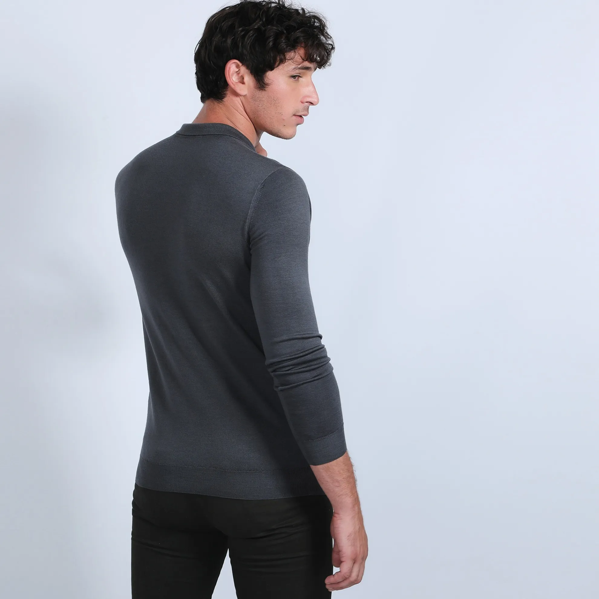 Maison Montagut Pull Col Polo En Laine Merinos - Beni>Homme Polos