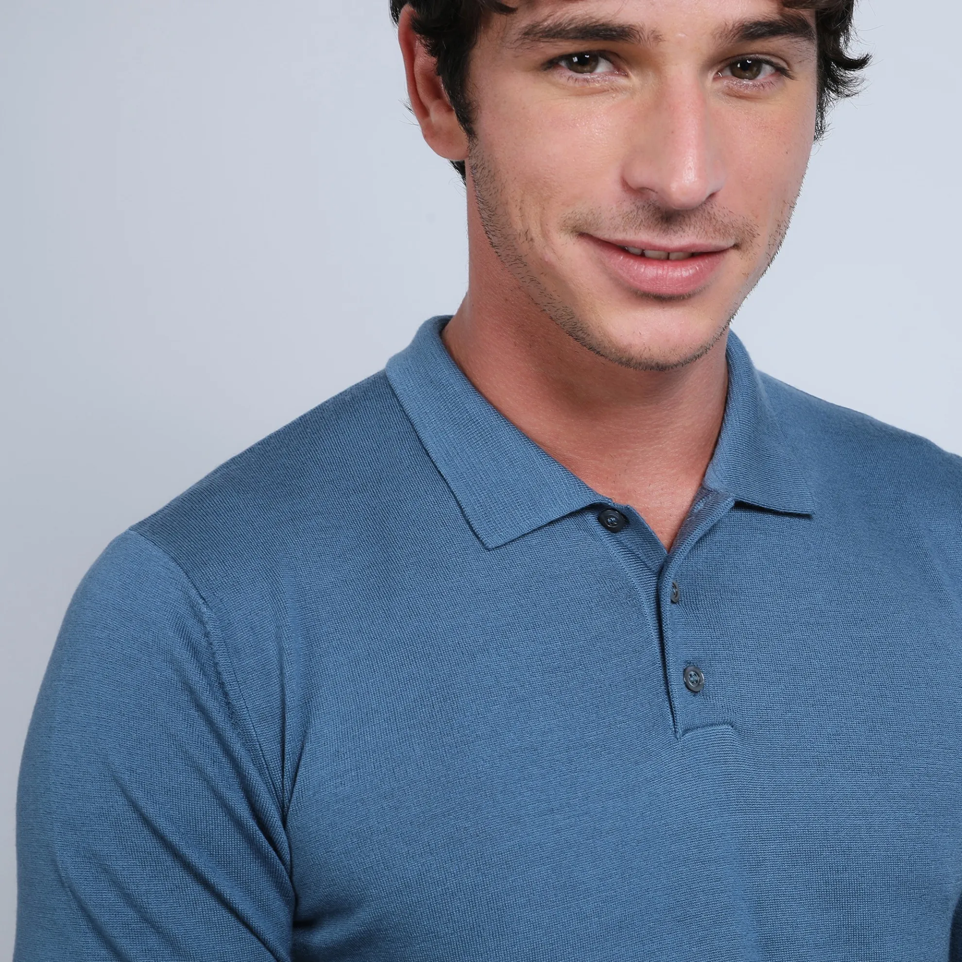 Maison Montagut Pull Col Polo En Laine Merinos - Beni>Homme Polos