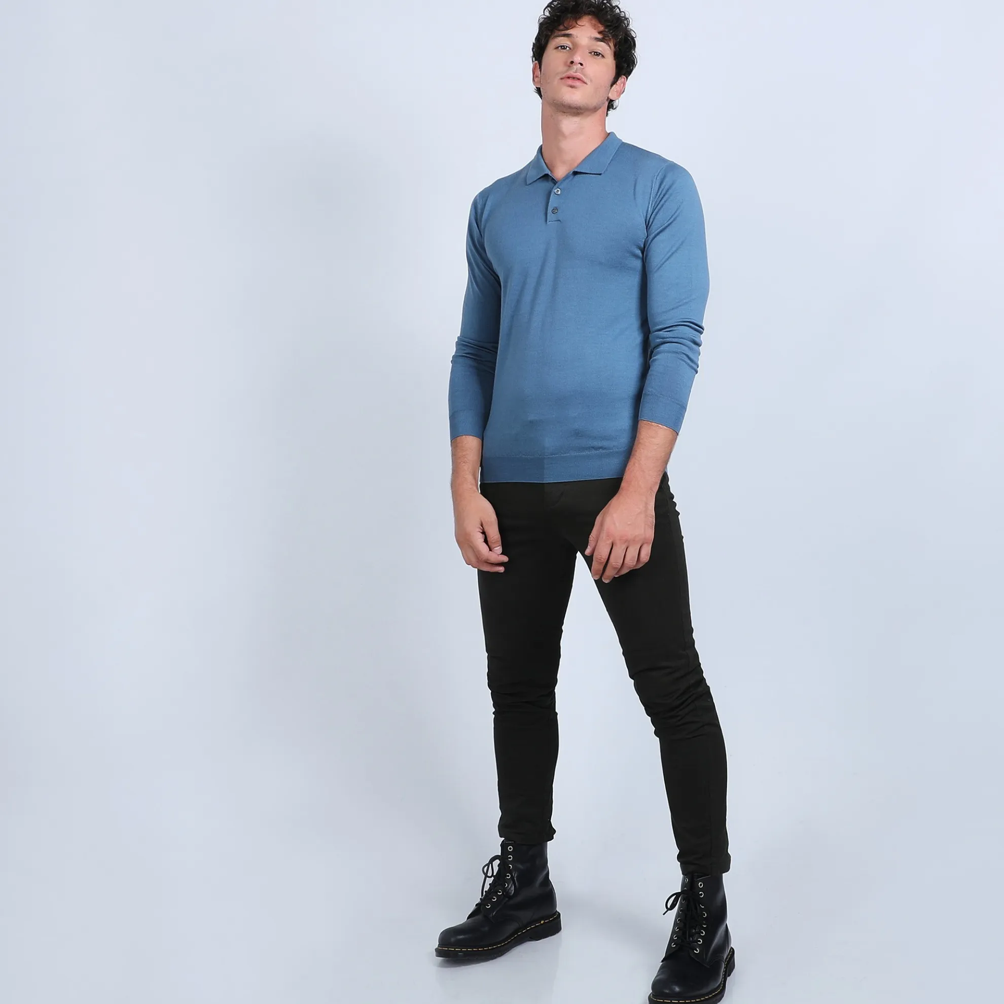 Maison Montagut Pull Col Polo En Laine Merinos - Beni>Homme Polos