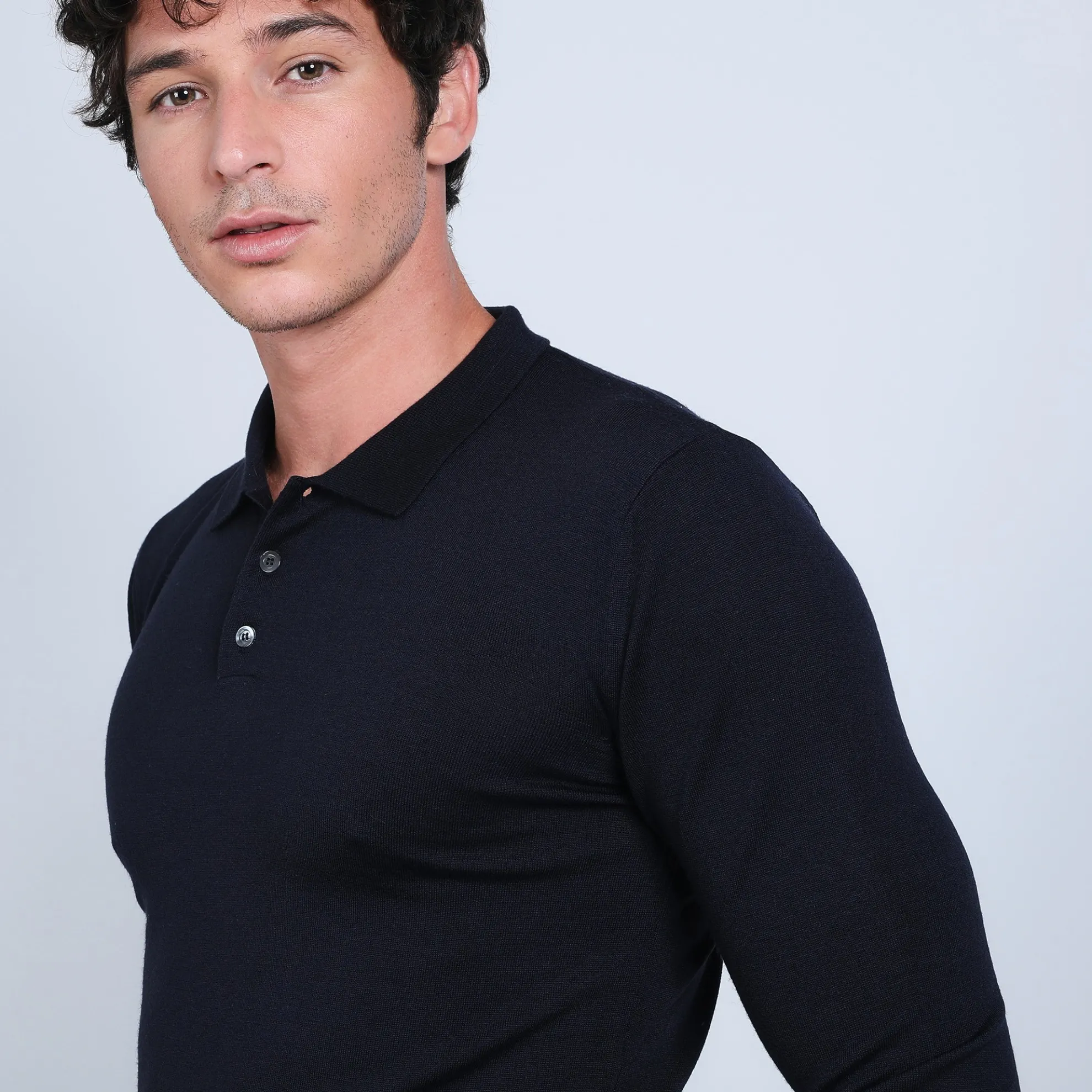 Maison Montagut Pull Col Polo En Laine Merinos - Beni>Homme Polos