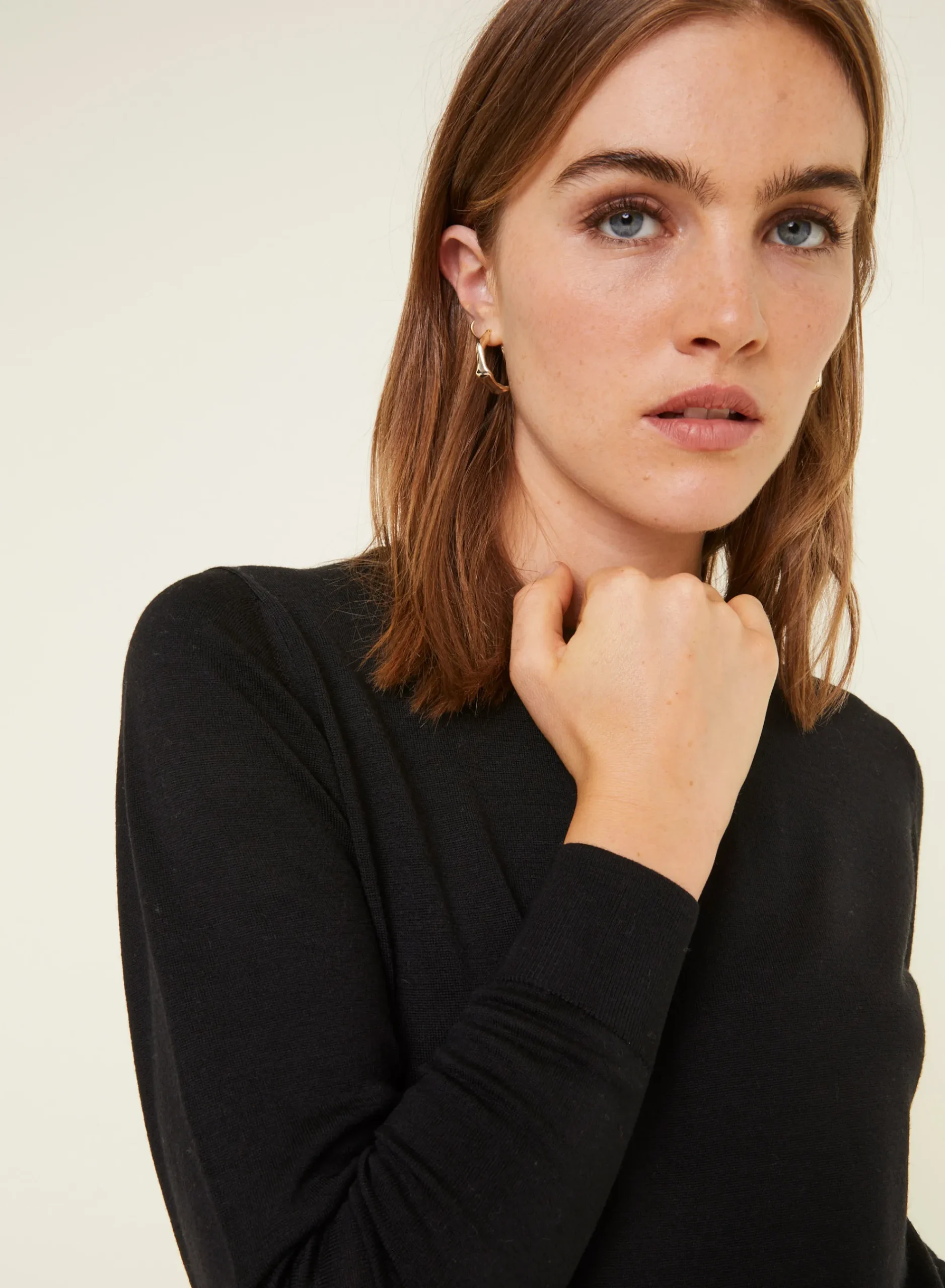 Maison Montagut Pull Col Rond A Point Jersey En Laine Merinos - Asena>Femme Pulls