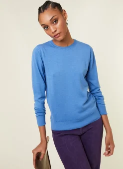 Maison Montagut Pull Col Rond A Point Jersey En Laine Merinos - Asena><noscript><img width=