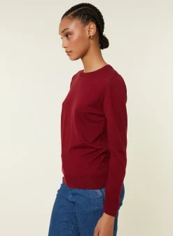 Maison Montagut Pull Col Rond A Point Jersey En Laine Merinos - Asena><noscript><img width=