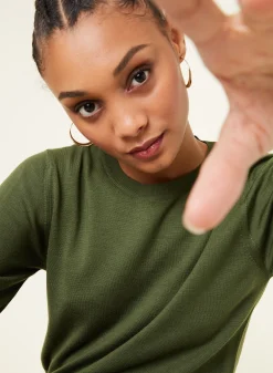 Maison Montagut Pull Col Rond A Point Jersey En Laine Merinos - Asena><noscript><img width=