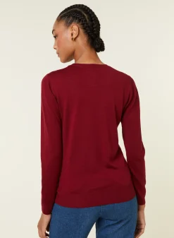 Maison Montagut Pull Col Rond A Point Jersey En Laine Merinos - Asena><noscript><img width=