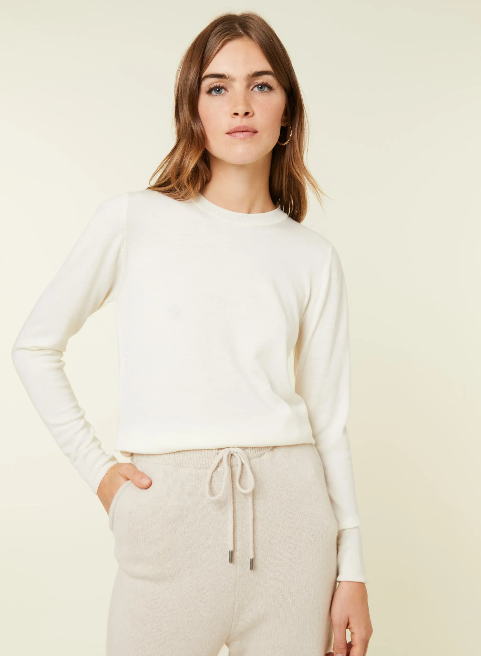 Maison Montagut Pull Col Rond A Point Jersey En Laine Merinos - Asena>Femme Pulls