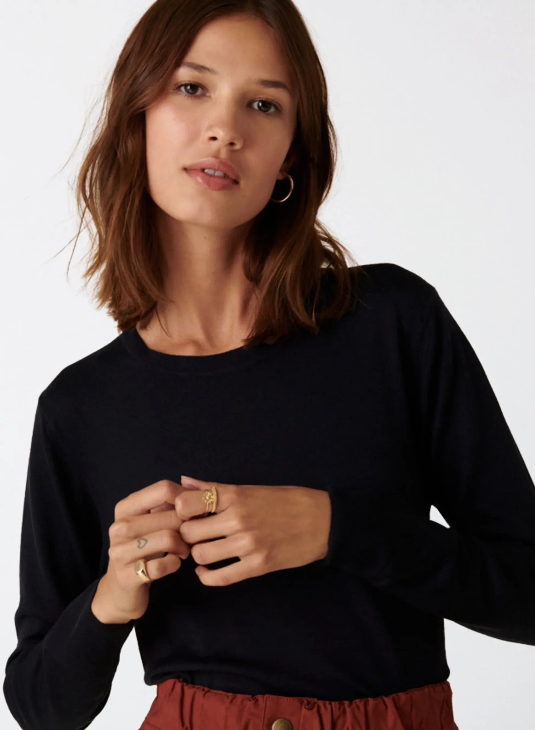 Maison Montagut Pull Col Rond A Point Jersey En Laine Merinos - Asena>Femme Pulls