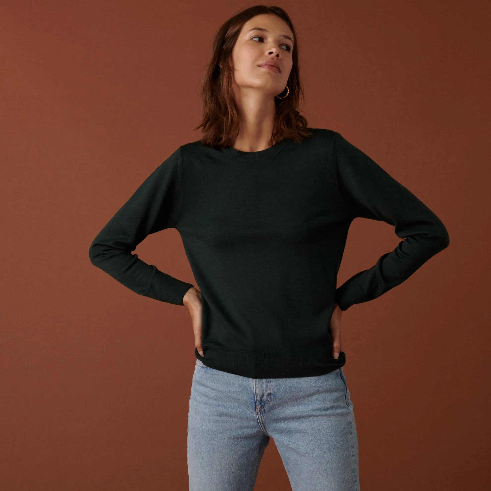 Maison Montagut Pull Col Rond A Point Jersey En Laine Merinos - Asena>Femme Pulls