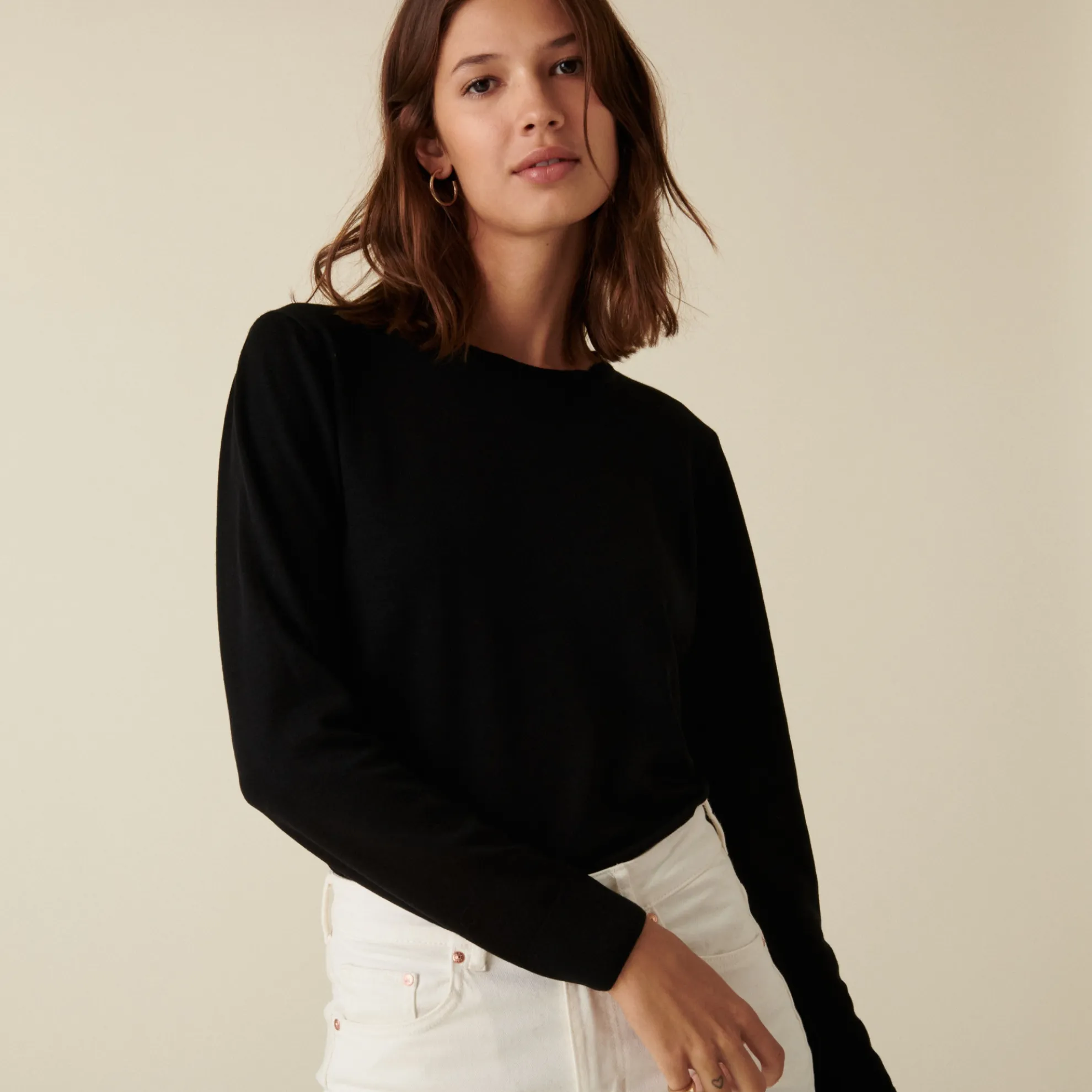 Maison Montagut Pull Col Rond A Point Jersey En Laine Merinos - Asena>Femme Pulls