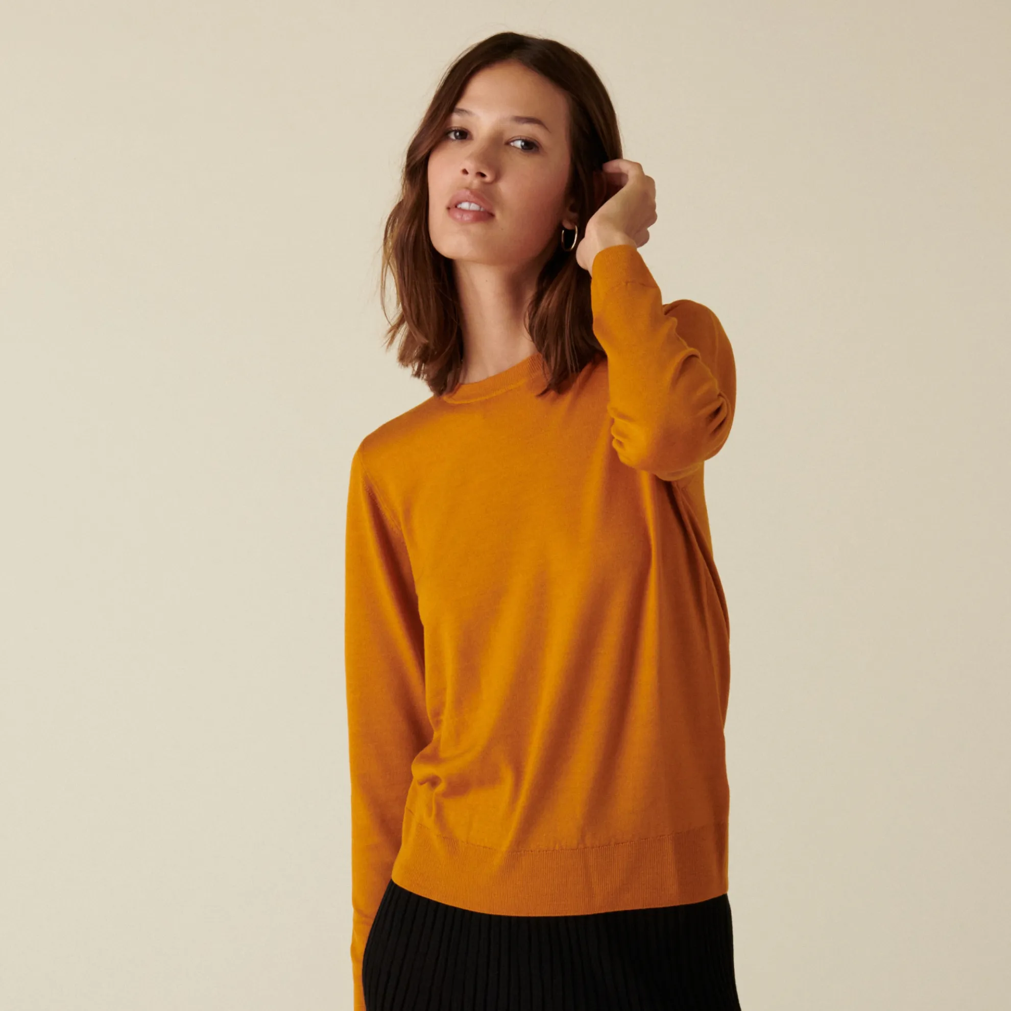 Maison Montagut Pull Col Rond A Point Jersey En Laine Merinos - Asena>Femme Pulls