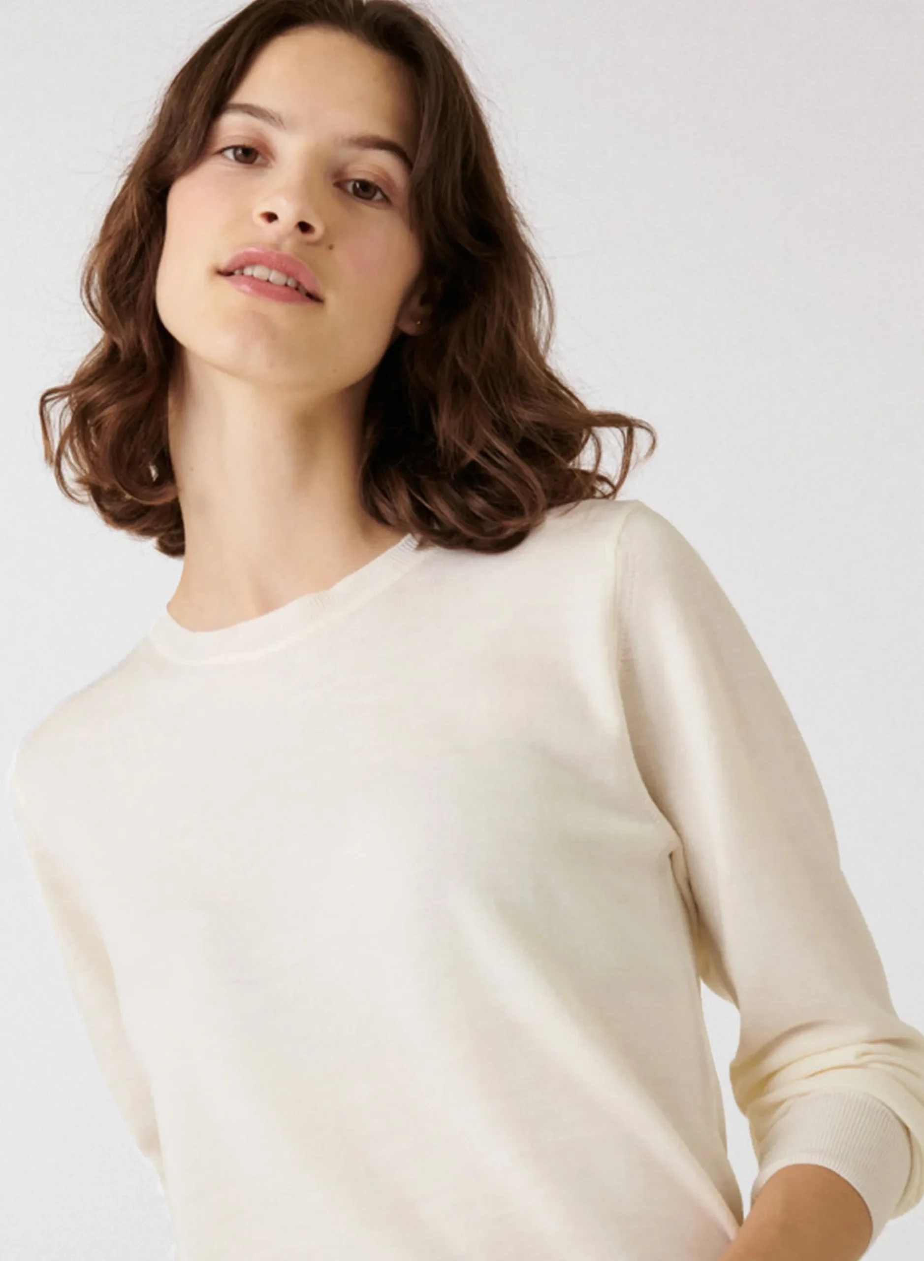Maison Montagut Pull Col Rond A Point Jersey En Laine Merinos - Asena>Femme Pulls
