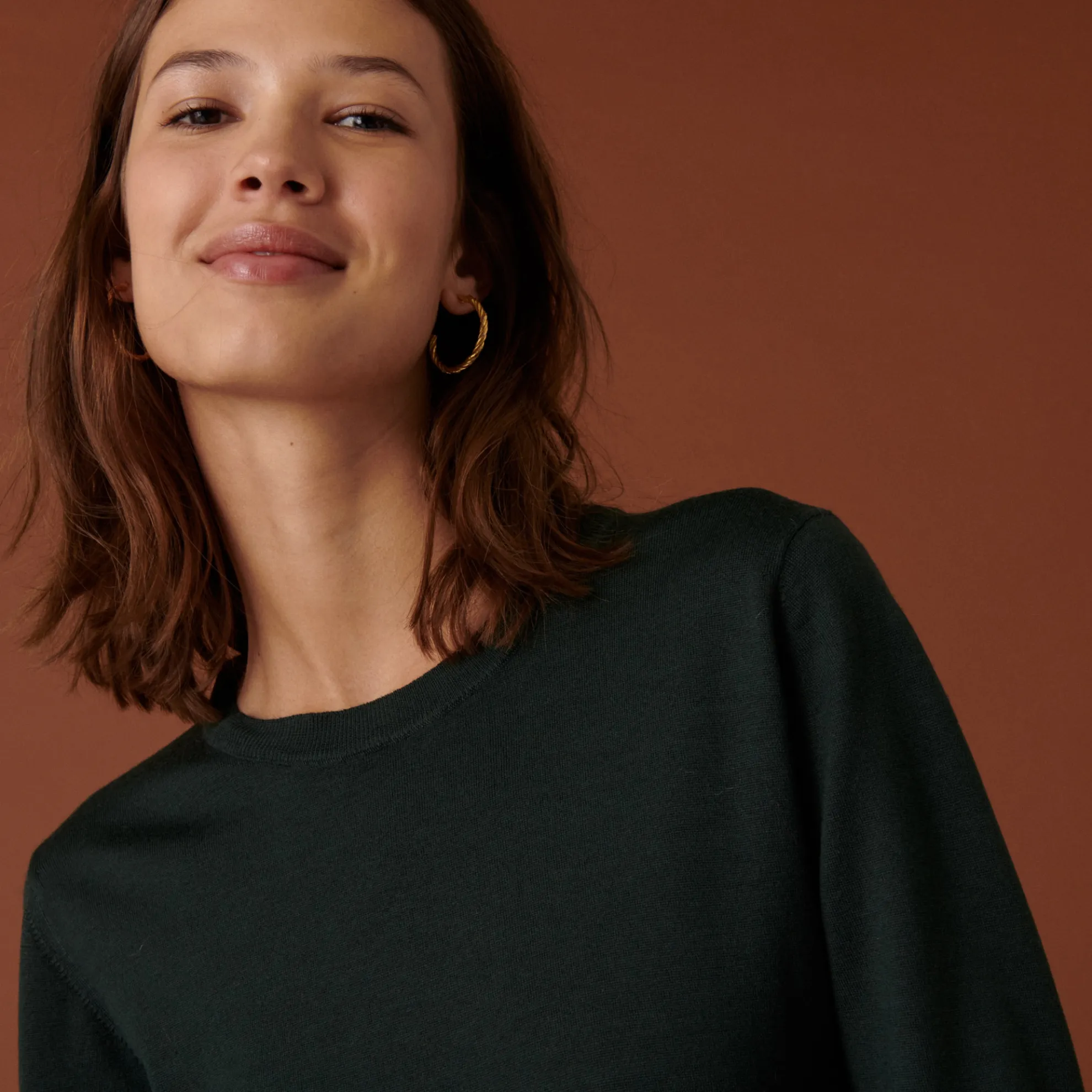 Maison Montagut Pull Col Rond A Point Jersey En Laine Merinos - Asena>Femme Pulls