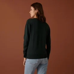 Maison Montagut Pull Col Rond A Point Jersey En Laine Merinos - Asena><noscript><img width=