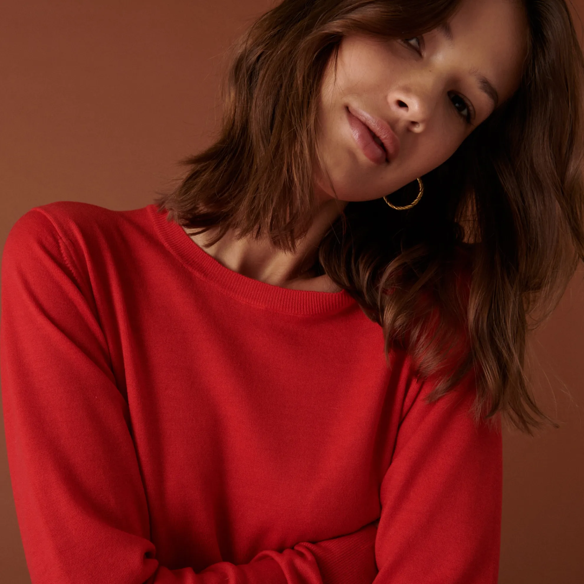 Maison Montagut Pull Col Rond A Point Jersey En Laine Merinos - Asena>Femme Pulls