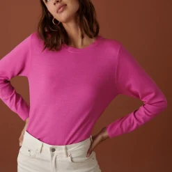 Maison Montagut Pull Col Rond A Point Jersey En Laine Merinos - Asena><noscript><img width=