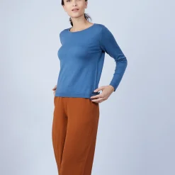 Maison Montagut Pull Col Rond Avec Fentes En Laine Merinos - Betina><noscript><img width=